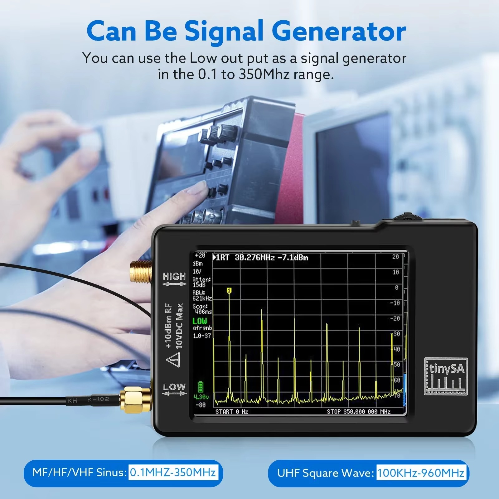 Signal Generator Spectrum Analyzer - Ulepszony mały analizator widma TinySA z